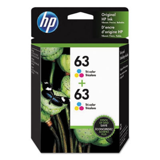 Picture of HP 63, (1VV67AN) 2-Pack Tri-Color Original Ink Cartridges