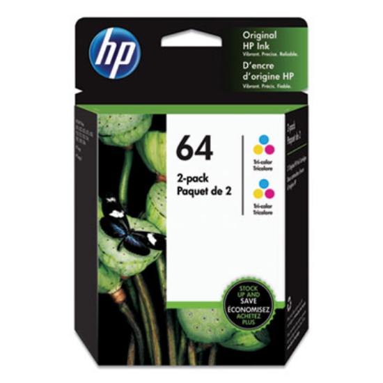 Picture of HP 64, (6ZA55AN) 2-Pack Tri-Color Original Ink Cartridges