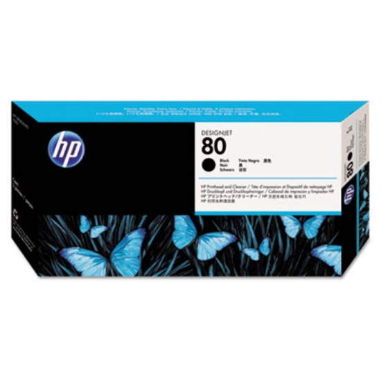 Picture of HP 80, (C4820A) Black Printhead and Cleaner