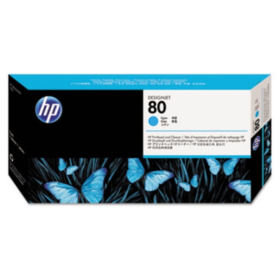 Picture of HP 80, (C4821A) Cyan Printhead and Cleaner