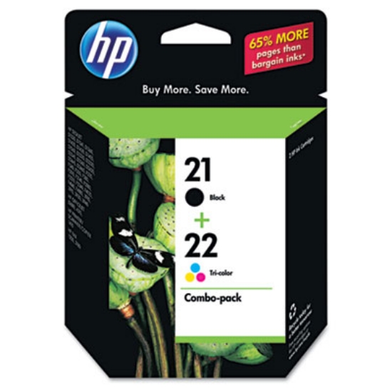 Picture of HP 21/HP 22, (C9509FN) 2-Pack Black/Tri-Color Original Ink Cartridges