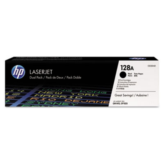 Picture of HP 128A, (CE320A-D) 2-Pack Black Original LaserJet Toner Cartridges