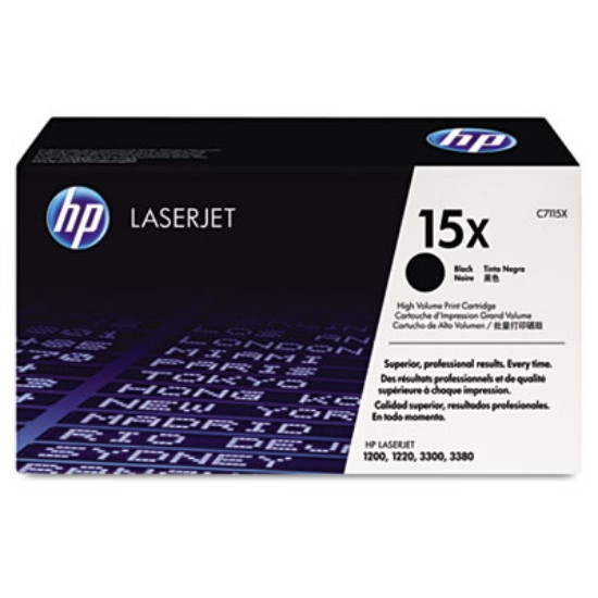 Picture of HP 15X, (C7115X) High-Yield Black Original LaserJet Toner Cartridge