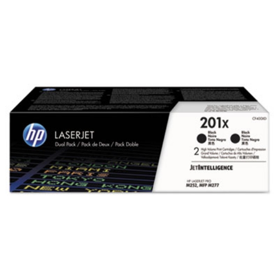 Picture of HP 201X, (CF400X-D) 2-Pack High-Yield Black Original LaserJet Toner Cartridges