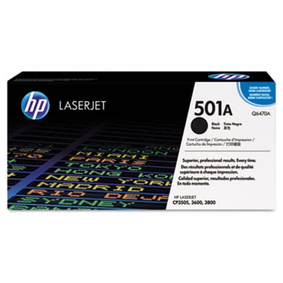 Picture of HP 501A, (Q6470A) Black Original LaserJet Toner Cartridge