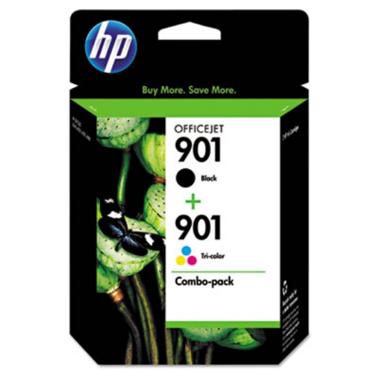 Picture of HP 901, (CN069FN) 2-Pack Black/Tri-Color Original Ink Cartridges