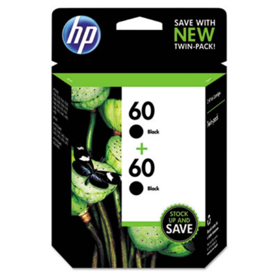 Picture of HP 60, (CZ071FN) 2-Pack Black Original Ink Cartridges