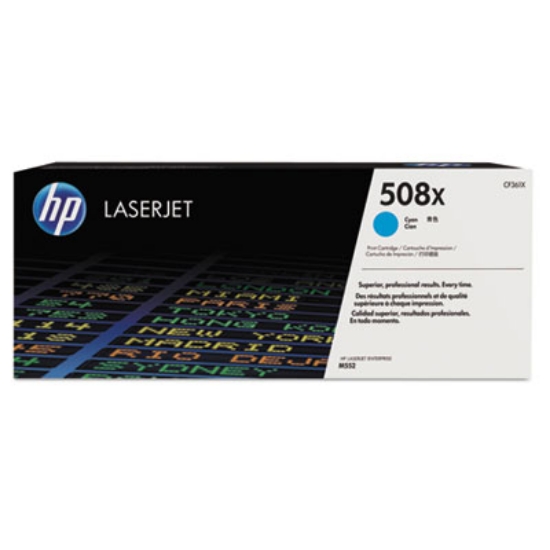 Picture of HP 508X, (CF361X) High-Yield Cyan Original LaserJet Toner Cartridge