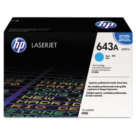 Picture of HP 643A, (Q5951A) Cyan Original LaserJet Toner Cartridge