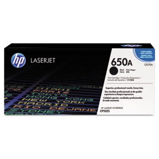 Picture of HP 650A, (CE270A) Black Original LaserJet Toner Cartridge