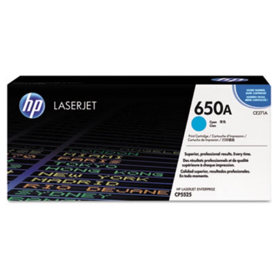 Picture of HP 650A, (CE271A) Cyan Original LaserJet Toner Cartridge