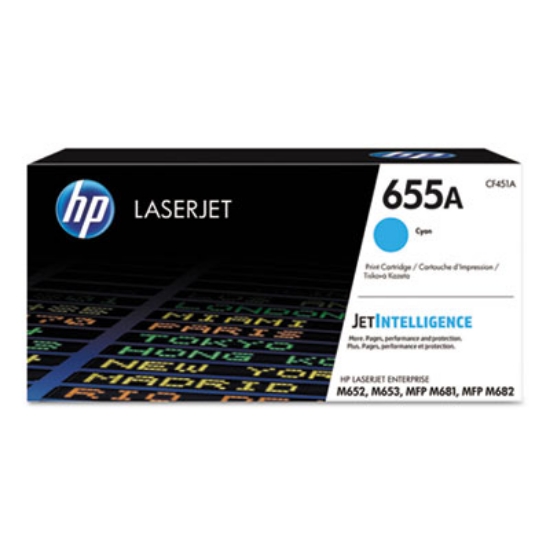 Picture of HP 655A, (CF451A) Cyan Original LaserJet Toner Cartridge