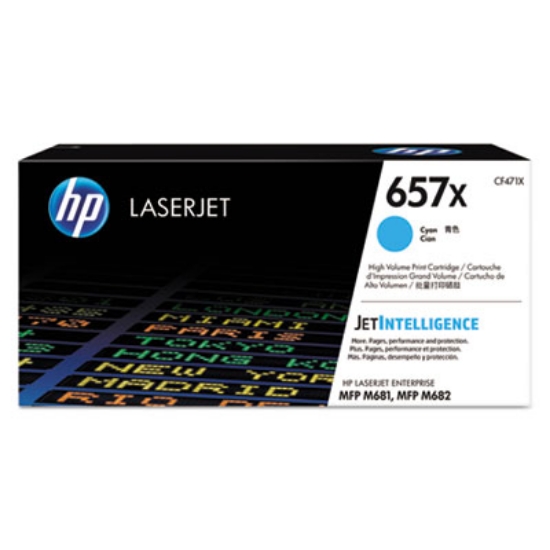 Picture of HP 657X, (CF471X) High-Yield Cyan Original LaserJet Toner Cartridge