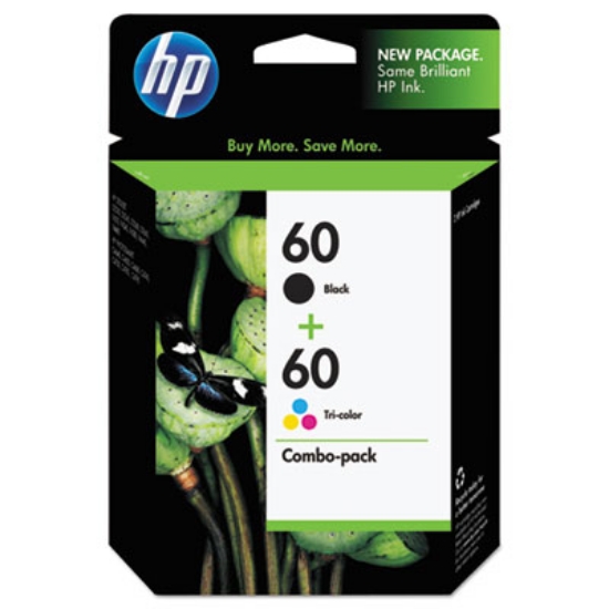 Picture of HP 60, (N9H63FN) 2-Pack Black/Tri-Color Original Ink Cartridges